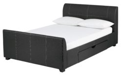 Collection - Enrique Black 2 Drawer - Bed Frame - Double